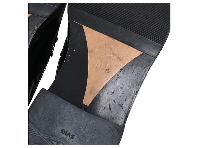 Timeless Mocassini Chanel Logo-Plaque in vernice nera Nero - vista 8