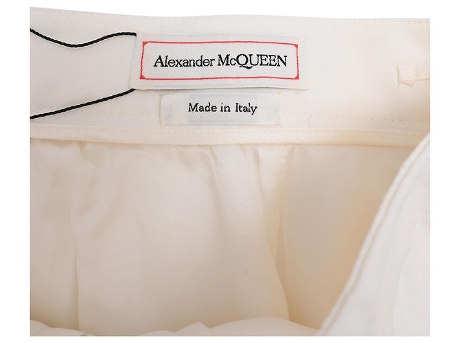 Alexander Mcqueen gerade Hose aus weißer Viskose Roh - Ansicht 4