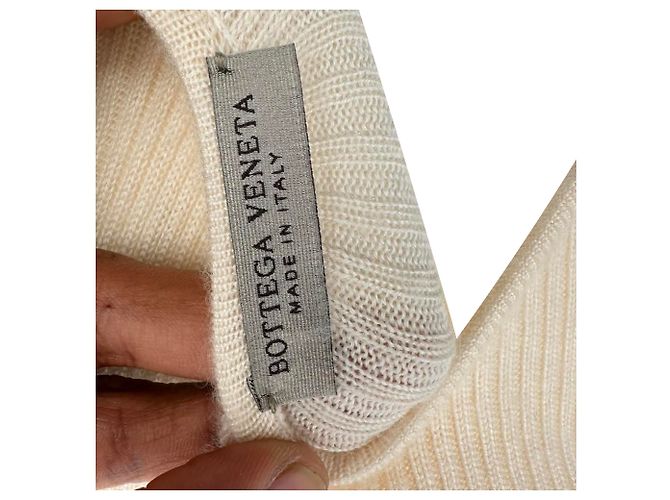 Regata Slim-Fit Bottega Veneta em algodão bege - vista 4