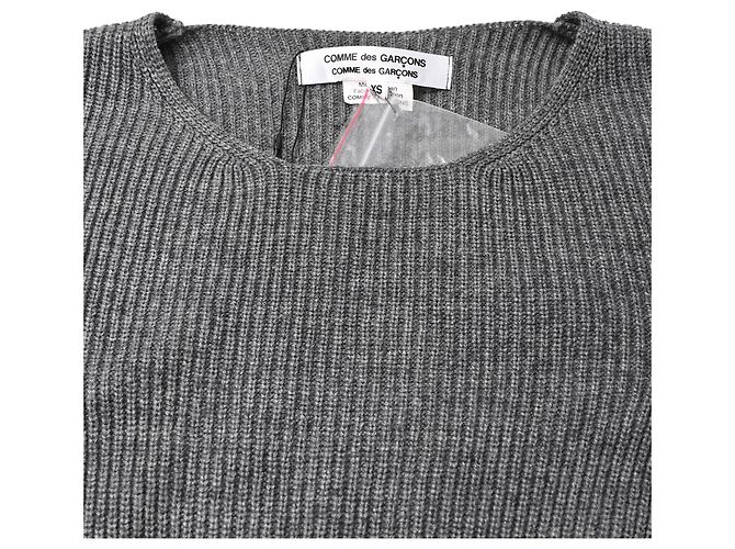 Comme Des Garcons Comme Des Garçons Cut-Out Pullover aus Acryl in Grau - Ansicht 5