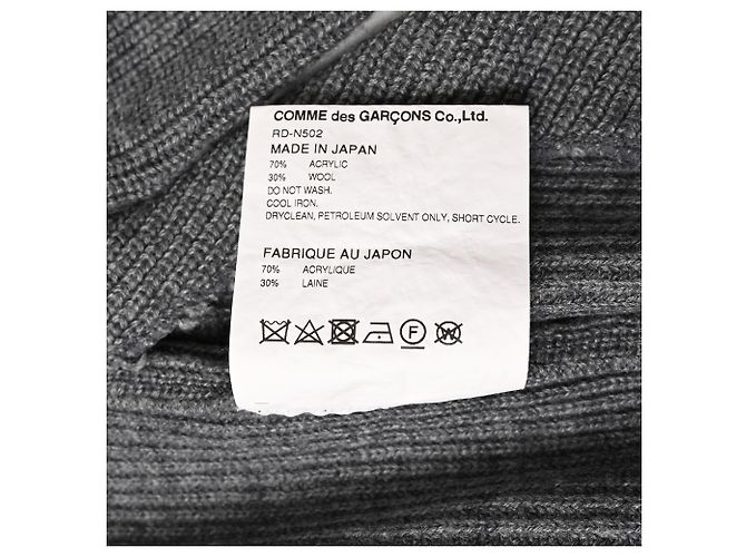 Comme Des Garcons Comme Des Garçons Cut-Out Pullover aus Acryl in Grau - Ansicht 9