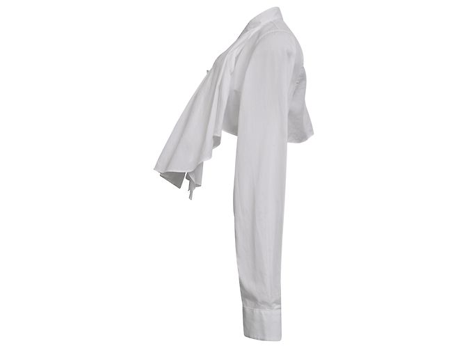 Comme Des Garcons Comme Des Garçons Kurzarmhemd mit Stehkragen aus weißer Baumwolle - Ansicht 2