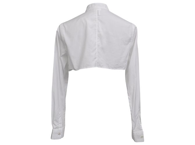 Comme Des Garcons Comme Des Garçons Kurzarmhemd mit Stehkragen aus weißer Baumwolle - Ansicht 3