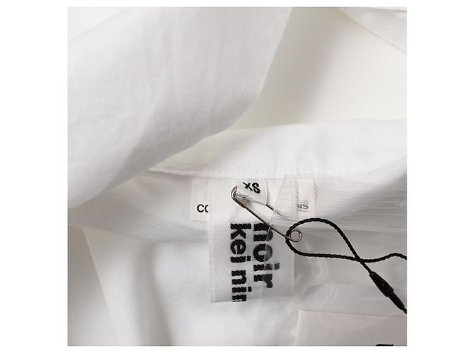 Comme Des Garcons Comme Des Garçons Kurzarmhemd mit Stehkragen aus weißer Baumwolle - Ansicht 4