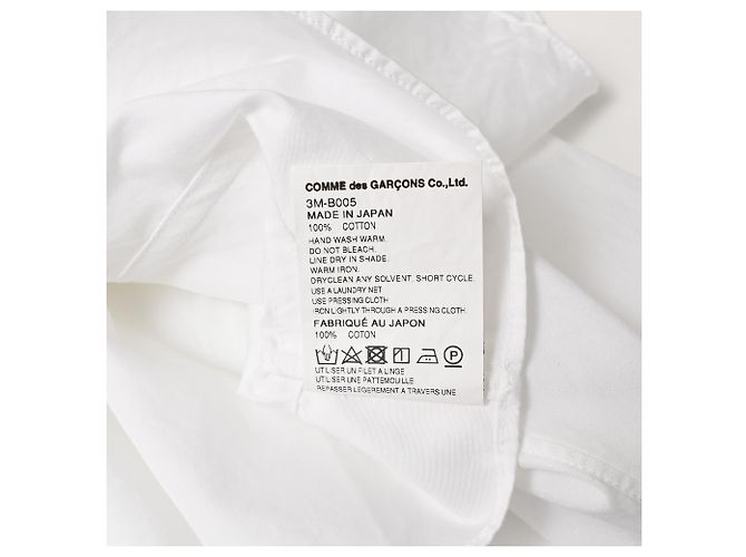 Comme Des Garcons Comme Des Garçons Kurzarmhemd mit Stehkragen aus weißer Baumwolle - Ansicht 7