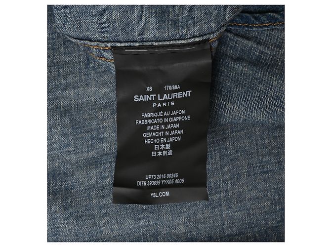 Camisa vaquera con botones Saint Laurent en algodón azul - vista 6