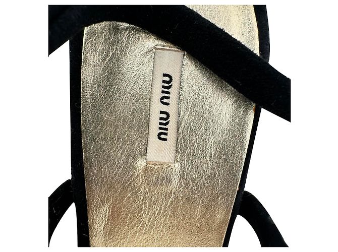 Sandali slingback Miu Miu in scamosciato nero - vista 10