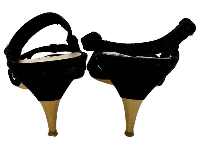 Sandali slingback Miu Miu in scamosciato nero - vista 4