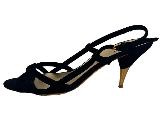 Sandali slingback Miu Miu in scamosciato nero - vista 5