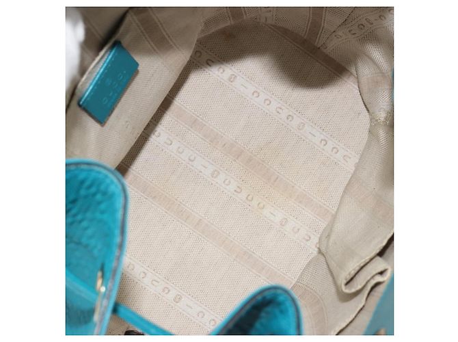 Gucci Bright Bucket Diamante Leder Small Blau - Ansicht 5