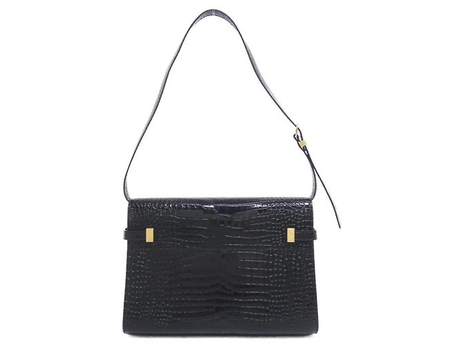 Yves Saint Laurent Borsa a tracolla Manhattan in pelle di vitello Saint Laurent Nero - vista 2
