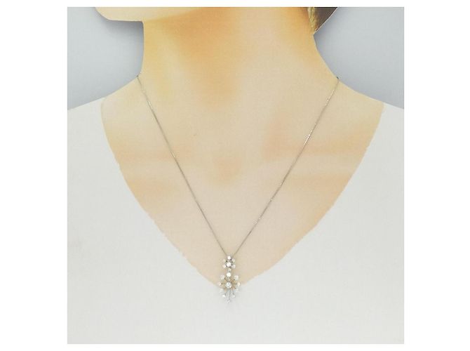Autre Marque Collana di Diamanti Pt900 Pt850 Argento - vista 6
