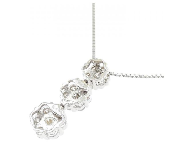 Autre Marque Collana Fiore in Diamanti Au750 Argento - vista 4