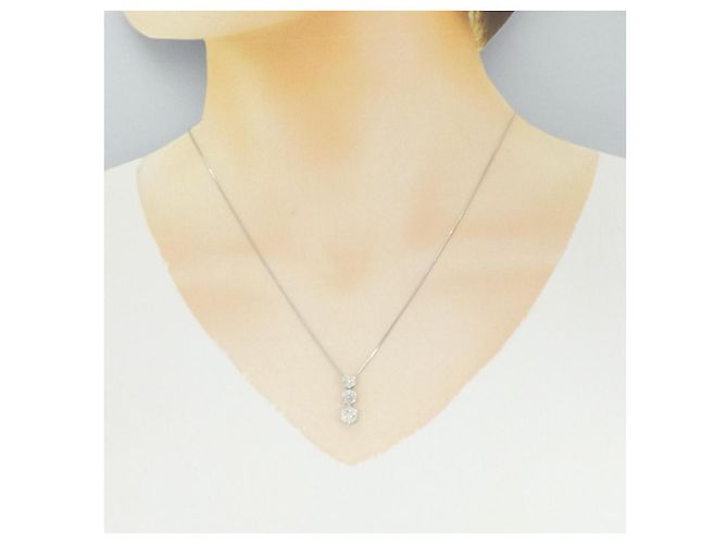 Autre Marque Collana Fiore in Diamanti Au750 Argento - vista 6