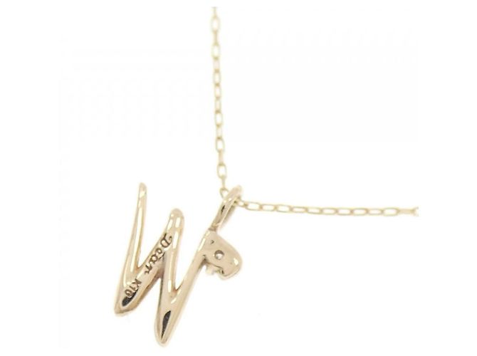 Autre Marque Collana con iniziale in oro giallo K10 e diamante D'oro - vista 4
