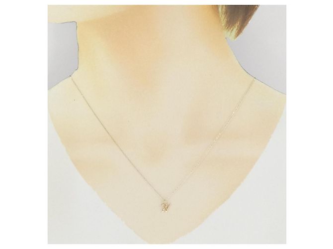 Autre Marque Collana con iniziale in oro giallo K10 e diamante D'oro - vista 6