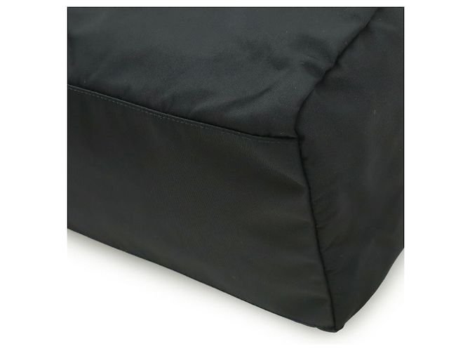 Borsa in nylon e pelle verniciata con logo Triangle Prada Nero - vista 3