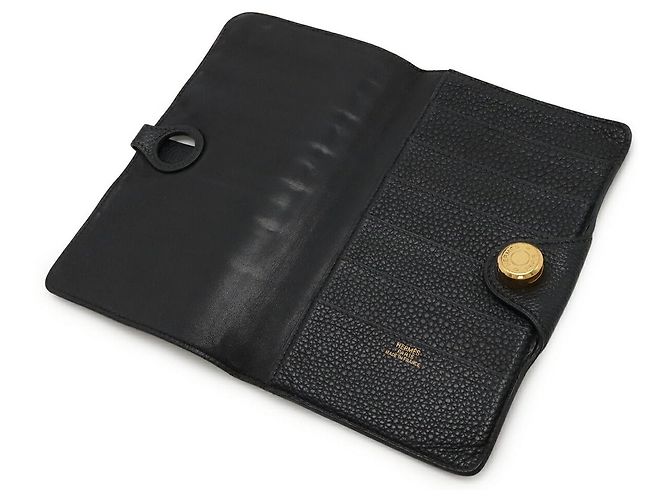 Hermès Dogon MM Togo Long Wallet Schwarz - Ansicht 5