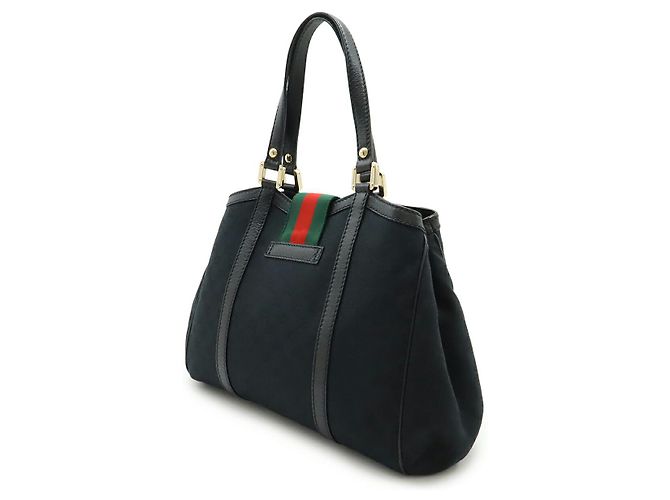 Borsa Tote 2way in tela GG Gucci Nero Rosso Verde - vista 2