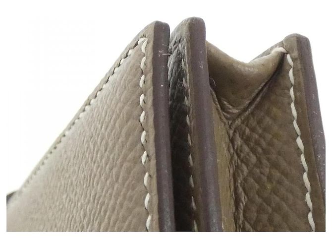 Béarn Hermès Cartera larga Hermes Bearn Souffle Epsom Castaño Gris pardo - vista 3
