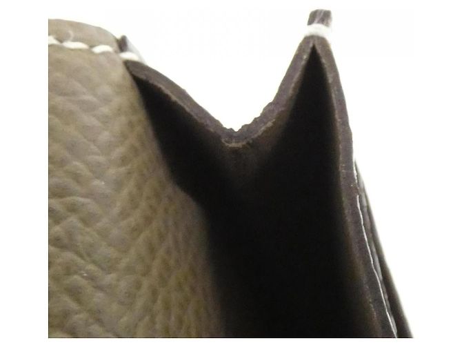 Béarn Hermès Cartera larga Hermes Bearn Souffle Epsom Castaño Gris pardo - vista 8