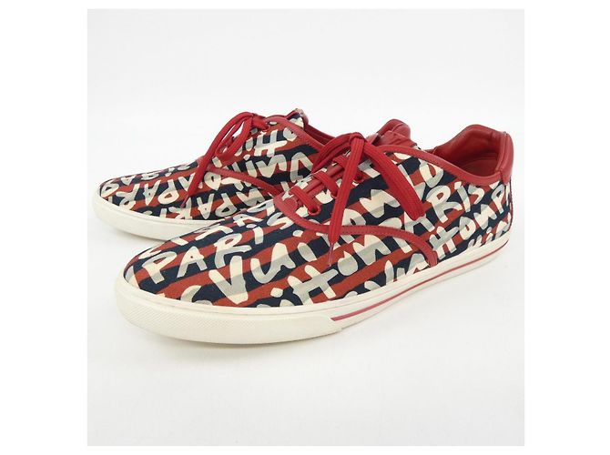 Sneakers Louis Vuitton Nero Rosso Beige - vista 3