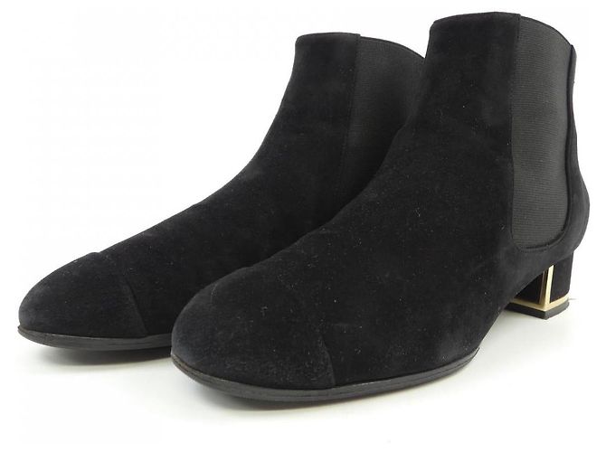 Timeless Botines cortos de ante para niña Chanel Negro - vista 3