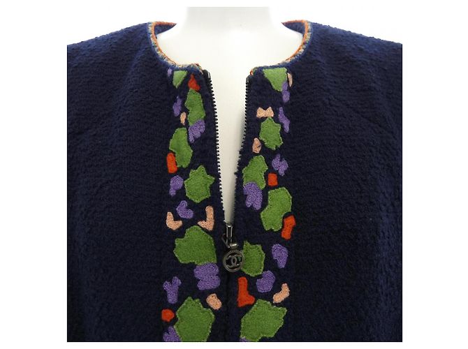 Timeless Chaqueta Chanel sin cuello Azul Azul marino - vista 5