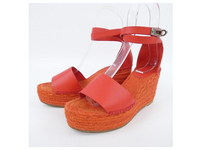 Hermès Sandali in pelle di vitello Hermes 191098Z Rosso - vista 3