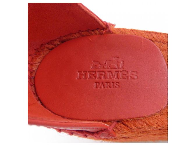 Hermès Sandali in pelle di vitello Hermes 191098Z Rosso - vista 6