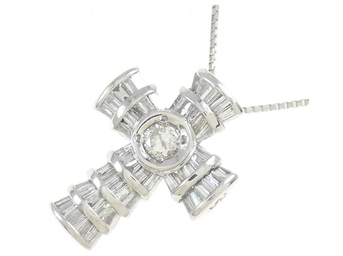 Autre Marque Collana con Diamanti Pt900 Pt850 Argento - vista 3