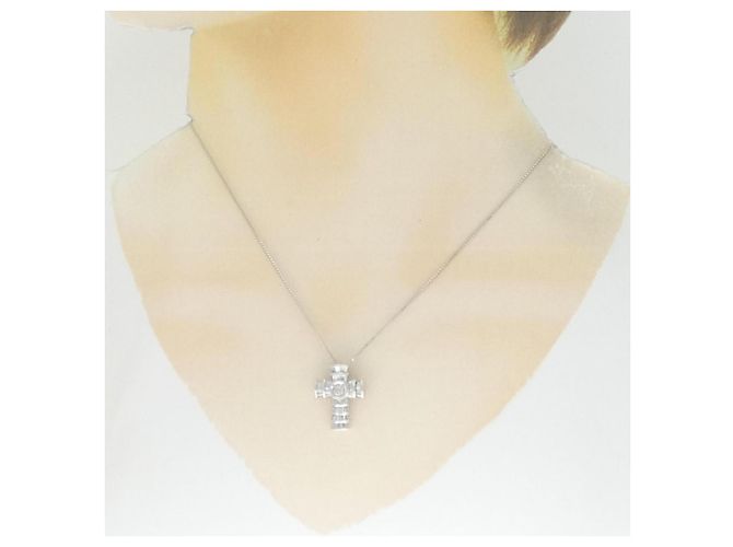 Autre Marque Collana con Diamanti Pt900 Pt850 Argento - vista 6