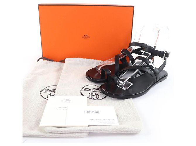 Sandali in pelle Hermès Armoni H logo Nero - vista 2