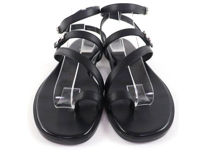 Sandali in pelle Hermès Armoni H logo Nero - vista 4
