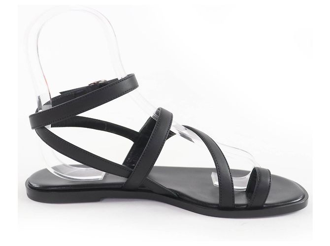 Sandali in pelle Hermès Armoni H logo Nero - vista 6