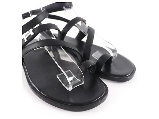 Sandali in pelle Hermès Armoni H logo Nero - vista 8