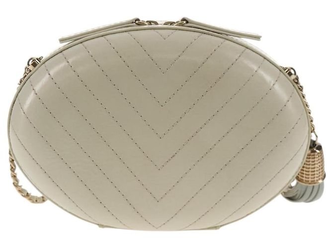 Chanel La Pausa Evening Chevron Lambskin with Applique Bianco - vista 2