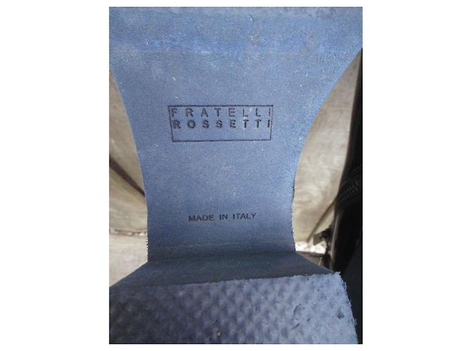 Autre Marque Stivaletti Fratelli Rossetti con plateau in vernice blu navy - vista 8