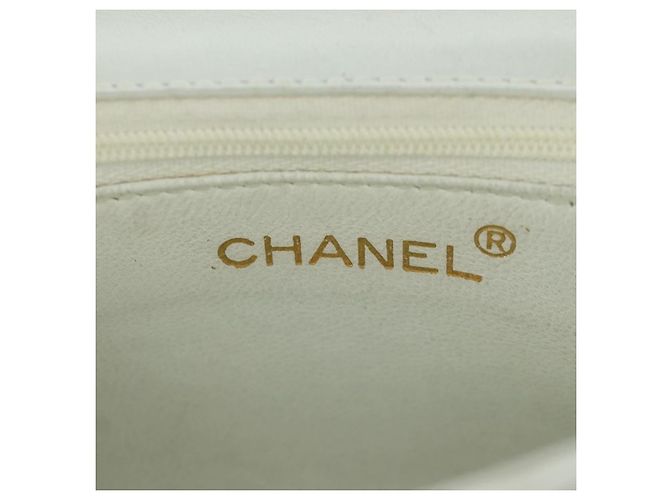 Chanel Vintage Gripoix Flap Leather Bianco - vista 6