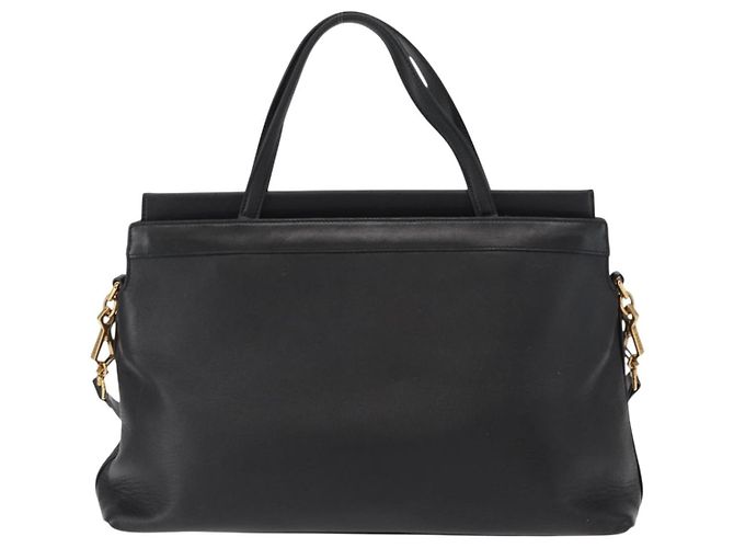 Bolsa Tote Gucci Linea Matisse Interlocking G Top Handle de couro Médio Preto - vista 2