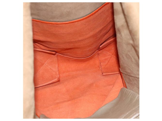Céline Tote Verticale in pelle bi-materiale Celine Small Beige - vista 5