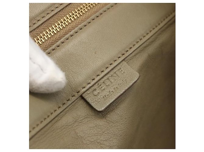 Céline Tote Verticale in pelle bi-materiale Celine Small Beige - vista 6