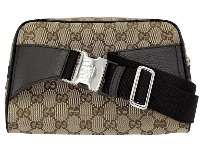 Marsupio Gucci in tela GG marrone e pelle - vista 2