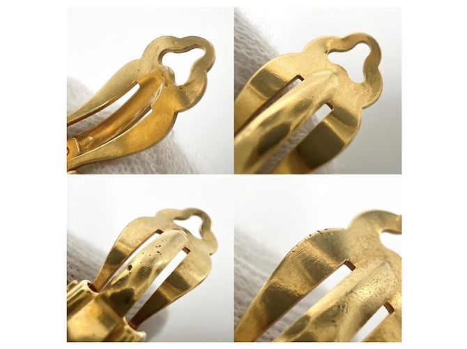 Orecchini vintage Chanel a clip con perla finta D'oro - vista 4