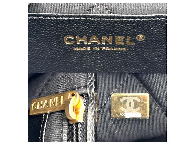 Borsa a tracolla Chanel in pelle di vitello martellata nera Nero - vista 5