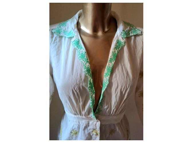 Autre Marque Blusa Bordada Marlboro Classics Rosa Blanco Verde - vista 3