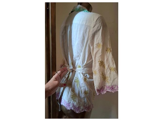 Autre Marque Blusa Bordada Marlboro Classics Rosa Blanco Verde - vista 8