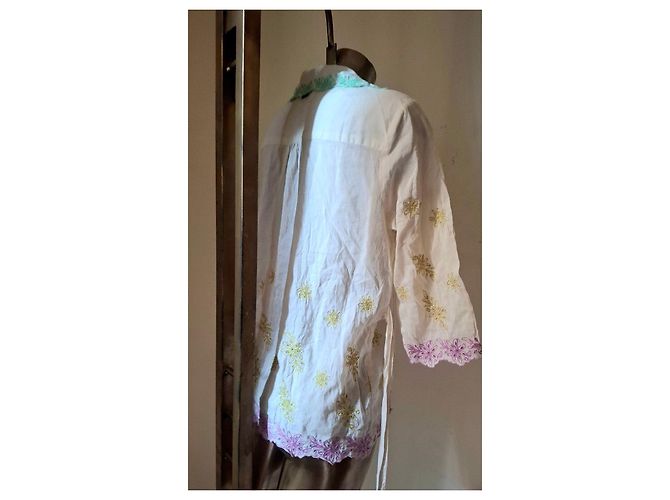 Autre Marque Blusa Bordada Marlboro Classics Rosa Blanco Verde - vista 9