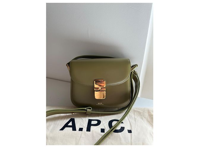 Apc A.P.C. Borsa Grace in pelle verde - vista 3