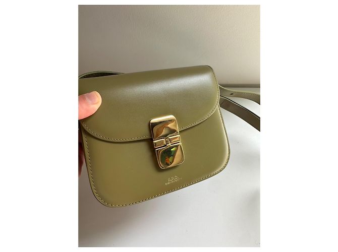 Apc A.P.C. Borsa Grace in pelle verde - vista 7